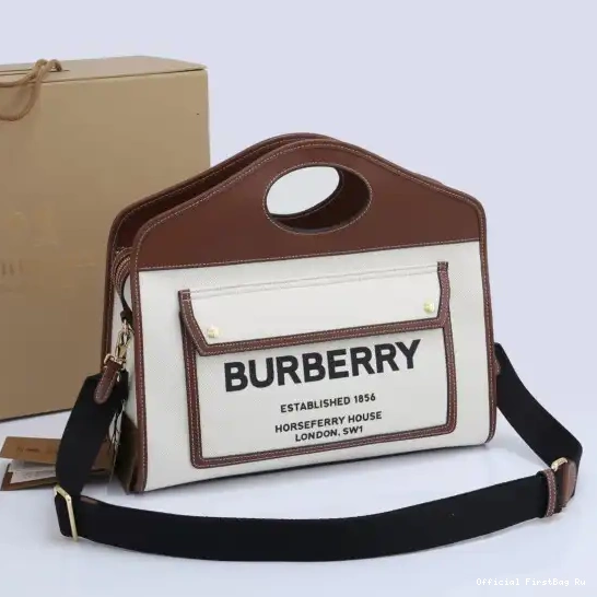 Official First Bag Ru Bag-37*15*34CM Pocket BURBERRY 0603